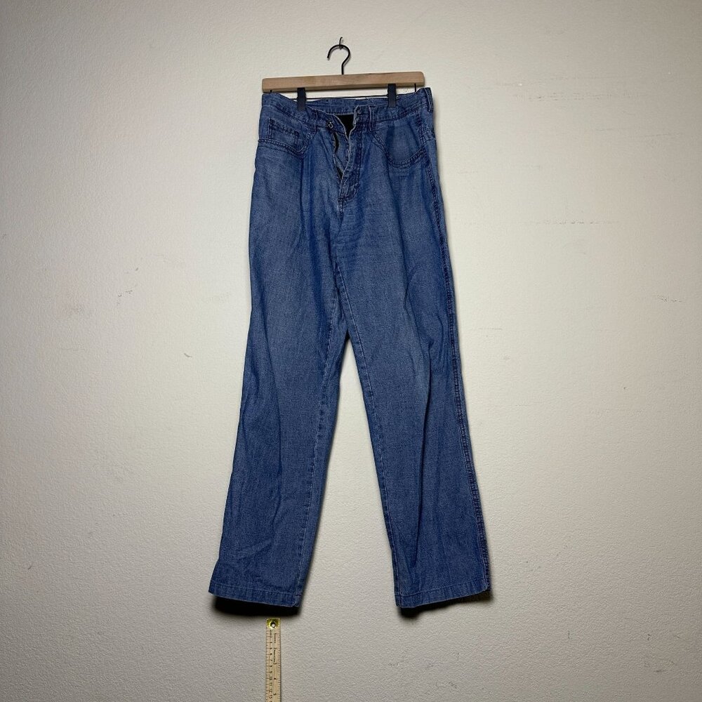VTG Armani Jeans Denim Designer Blue Jeans Pants Men 30x29 Straight Baggy Skater